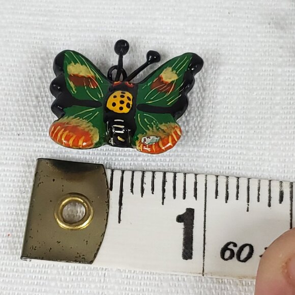 Really Beautiful Set of 2 Vintage Hand Painted Butterfly Pendants - Picture 12 of 12